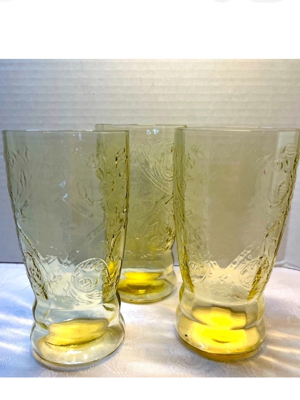 Vintage Madrid Amber Tumblers Set of 3 Federal Glass 1932-1939 Depression Glass